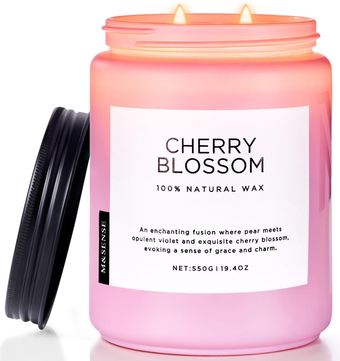 M&SENSE Mango Pineapple Scented Candle, 19.4oz Non Toxic Natural Soy Wax 110 Hours Long Lasting Burn Fruit Scent Summer Gifts for Housewarming, 2 Wick Aromatherapy Candle for Women Men Family Friends