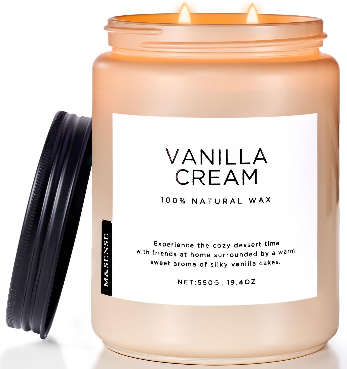 M&SENSE Mango Pineapple Scented Candle, 19.4oz Non Toxic Natural Soy Wax 110 Hours Long Lasting Burn Fruit Scent Summer Gifts for Housewarming, 2 Wick Aromatherapy Candle for Women Men Family Friends