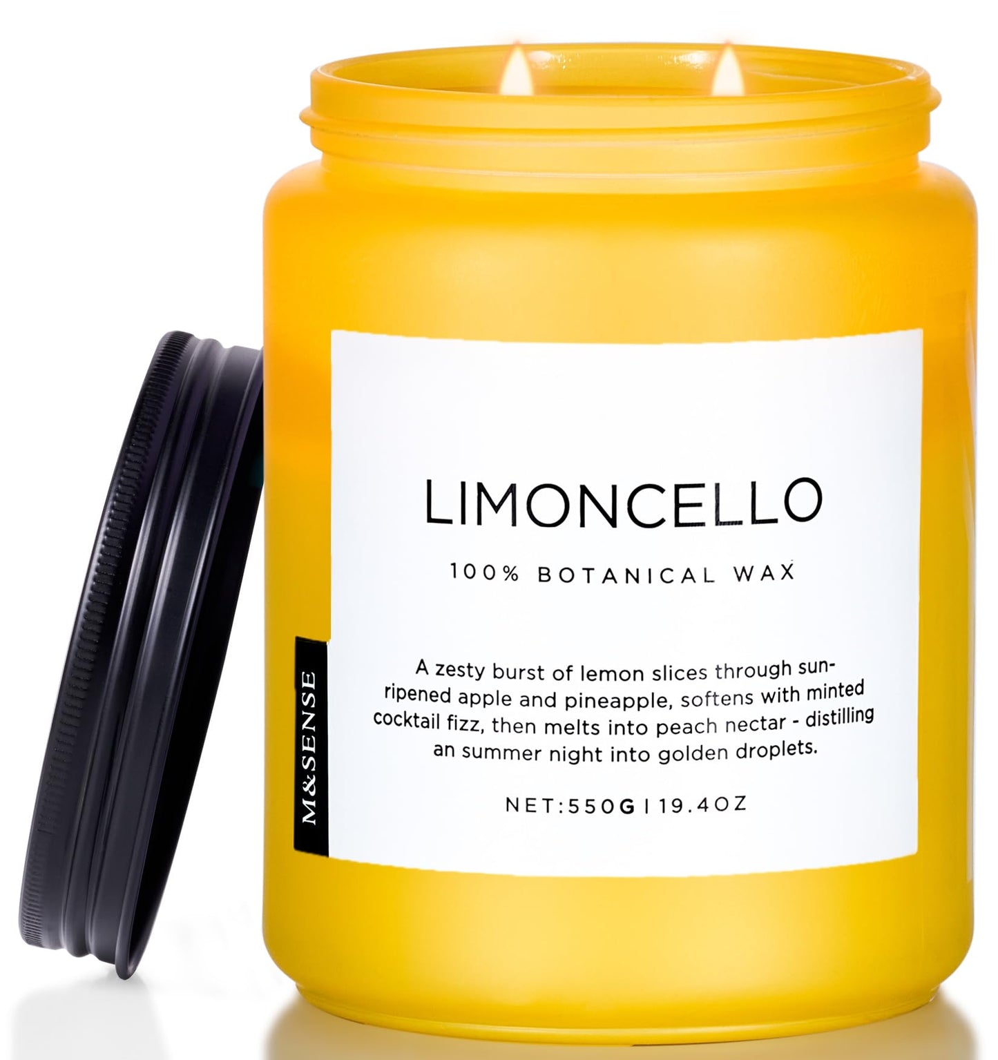 M&SENSE Mango Pineapple Scented Candle, 19.4oz Non Toxic Natural Soy Wax 110 Hours Long Lasting Burn Fruit Scent Summer Gifts for Housewarming, 2 Wick Aromatherapy Candle for Women Men Family Friends
