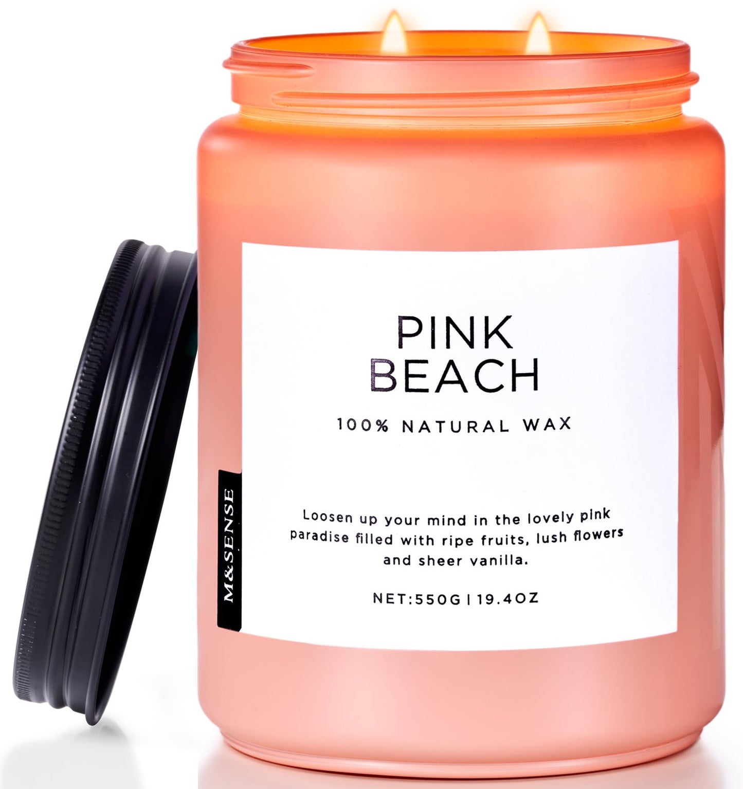 M&SENSE Mango Pineapple Scented Candle, 19.4oz Non Toxic Natural Soy Wax 110 Hours Long Lasting Burn Fruit Scent Summer Gifts for Housewarming, 2 Wick Aromatherapy Candle for Women Men Family Friends