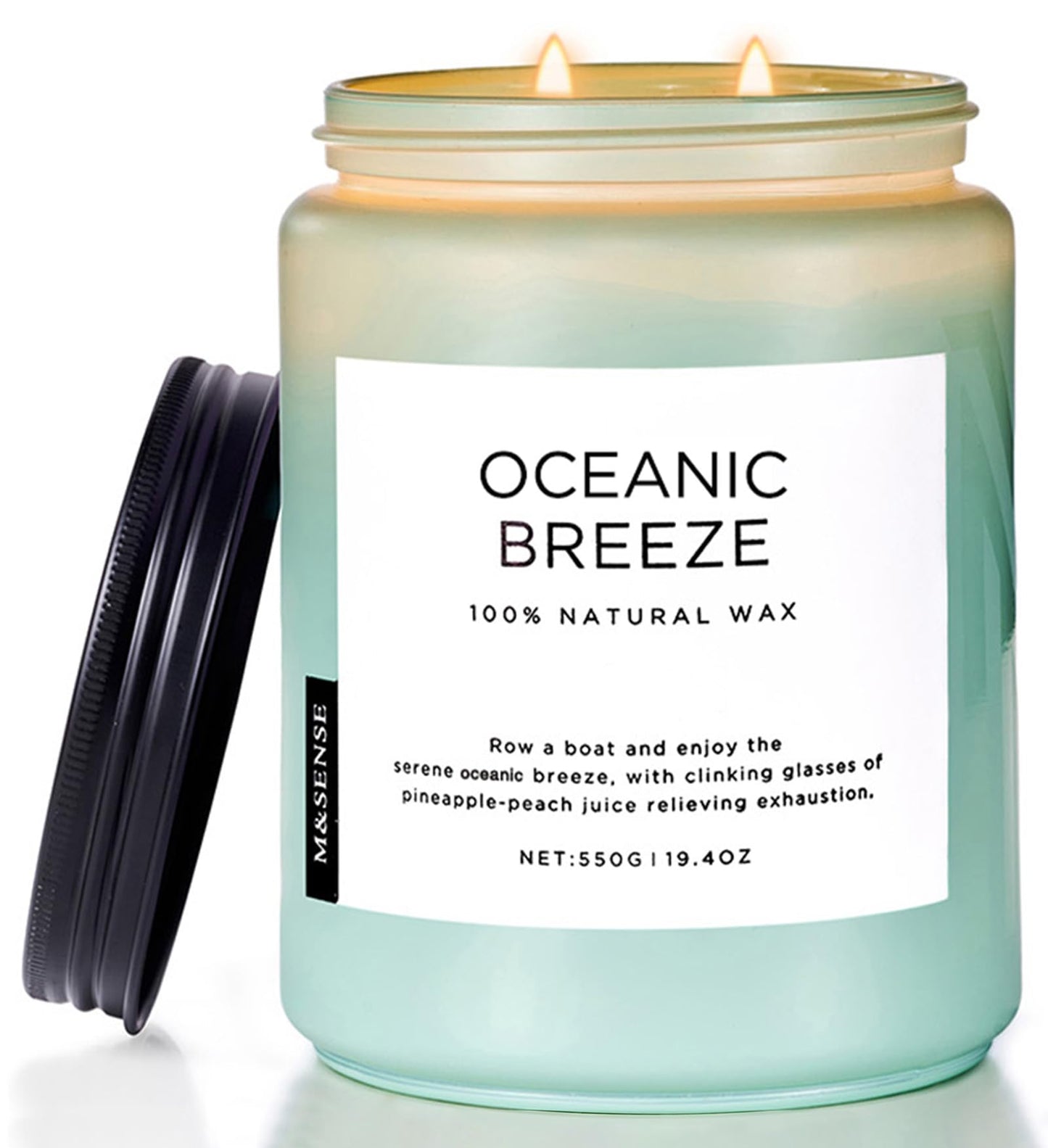 M&SENSE Mango Pineapple Scented Candle, 19.4oz Non Toxic Natural Soy Wax 110 Hours Long Lasting Burn Fruit Scent Summer Gifts for Housewarming, 2 Wick Aromatherapy Candle for Women Men Family Friends