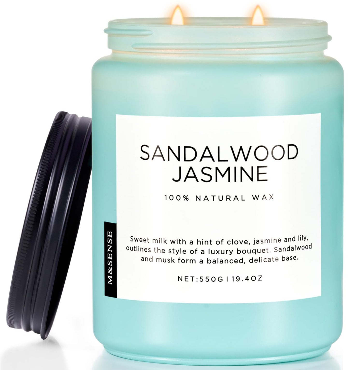 M&SENSE Mango Pineapple Scented Candle, 19.4oz Non Toxic Natural Soy Wax 110 Hours Long Lasting Burn Fruit Scent Summer Gifts for Housewarming, 2 Wick Aromatherapy Candle for Women Men Family Friends