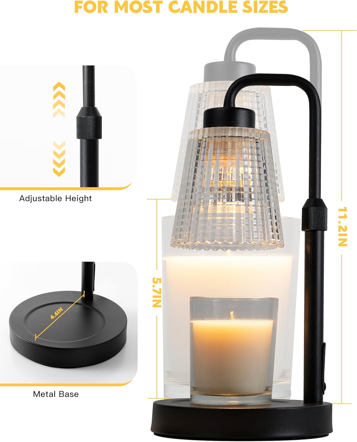 Candle Warmer Lamp with Timer Dimmable, Birthday Gifts for Women Mom, House Warming Gifts New Home Decor, Wax Melt Warmer for Jar Candles