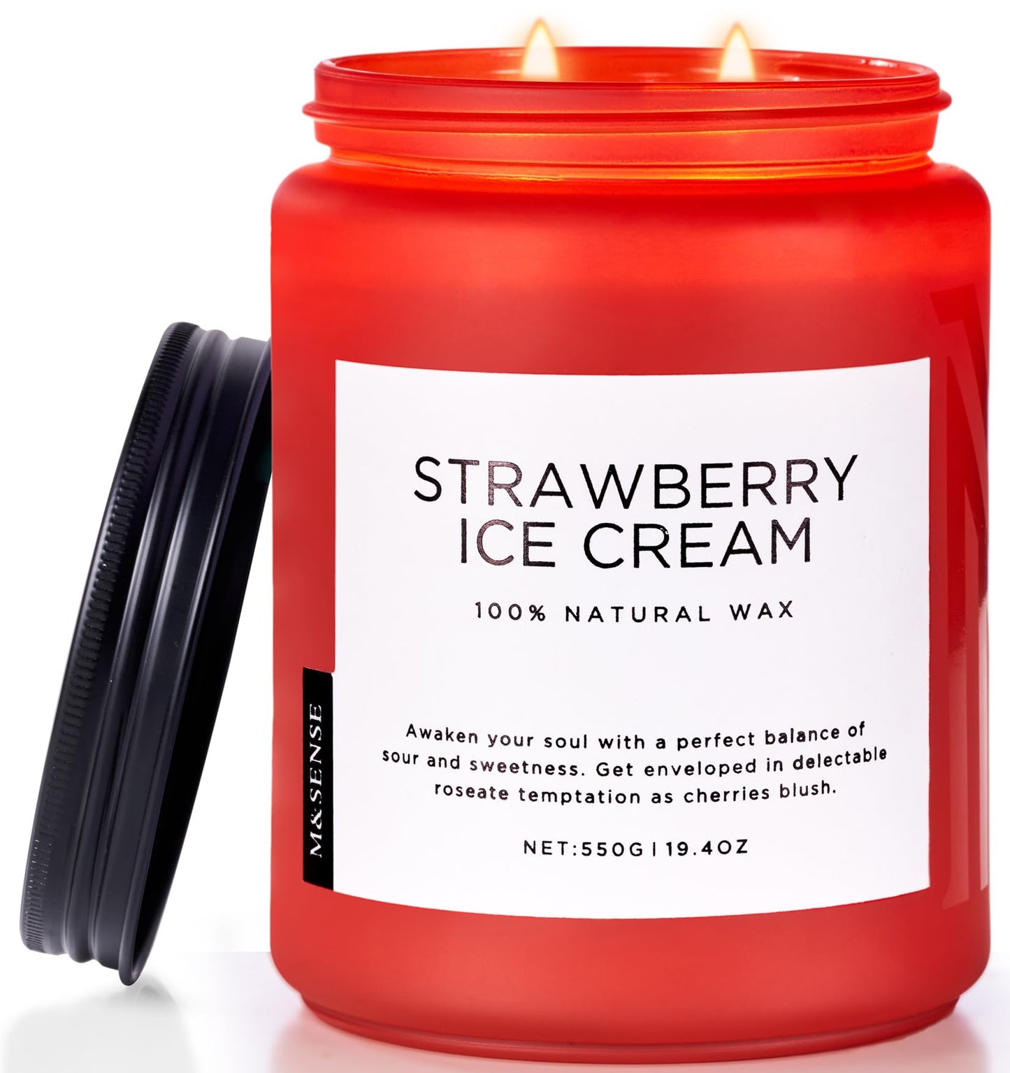 M&SENSE Mango Pineapple Scented Candle, 19.4oz Non Toxic Natural Soy Wax 110 Hours Long Lasting Burn Fruit Scent Summer Gifts for Housewarming, 2 Wick Aromatherapy Candle for Women Men Family Friends