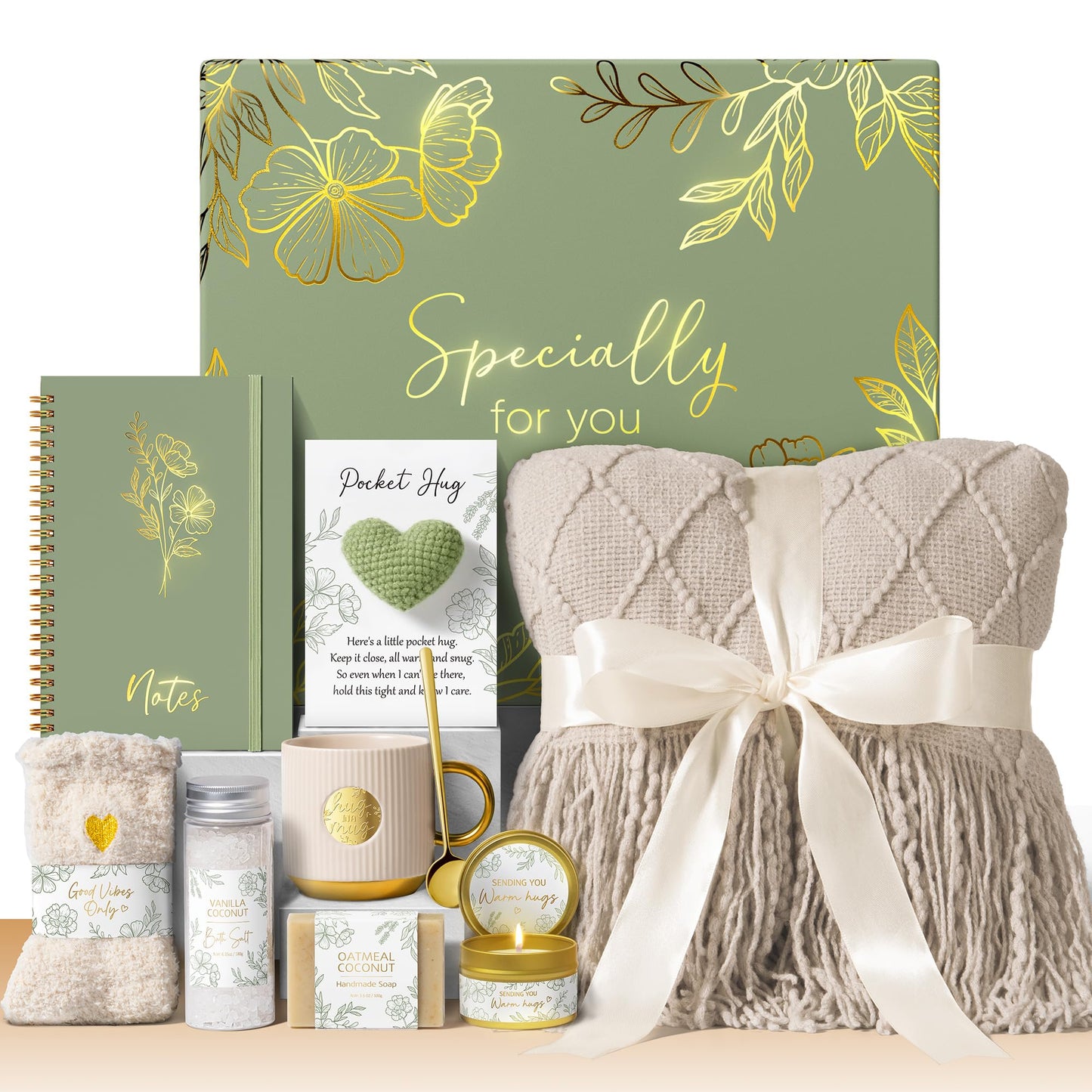 Self Care Gifts for Women Get Well Soon Gift Baskets, Unique Birthday Gifts for Women Spa Care Package, Sympathy Inspirational Thinking of You Gift Set for Mom Her Sister Best Friend Wife Girlfriend