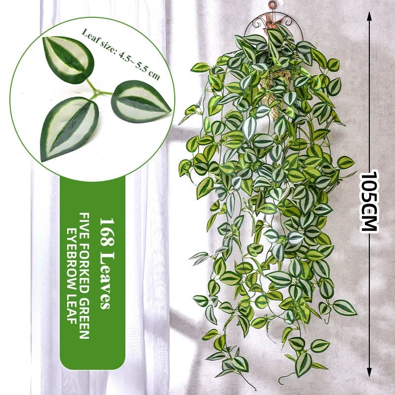 105cm Artificial Vine Plants Green Ivy Non-fading Rattan Hanging Wall Doors To Decorate Outdoor Garden Party Decorations