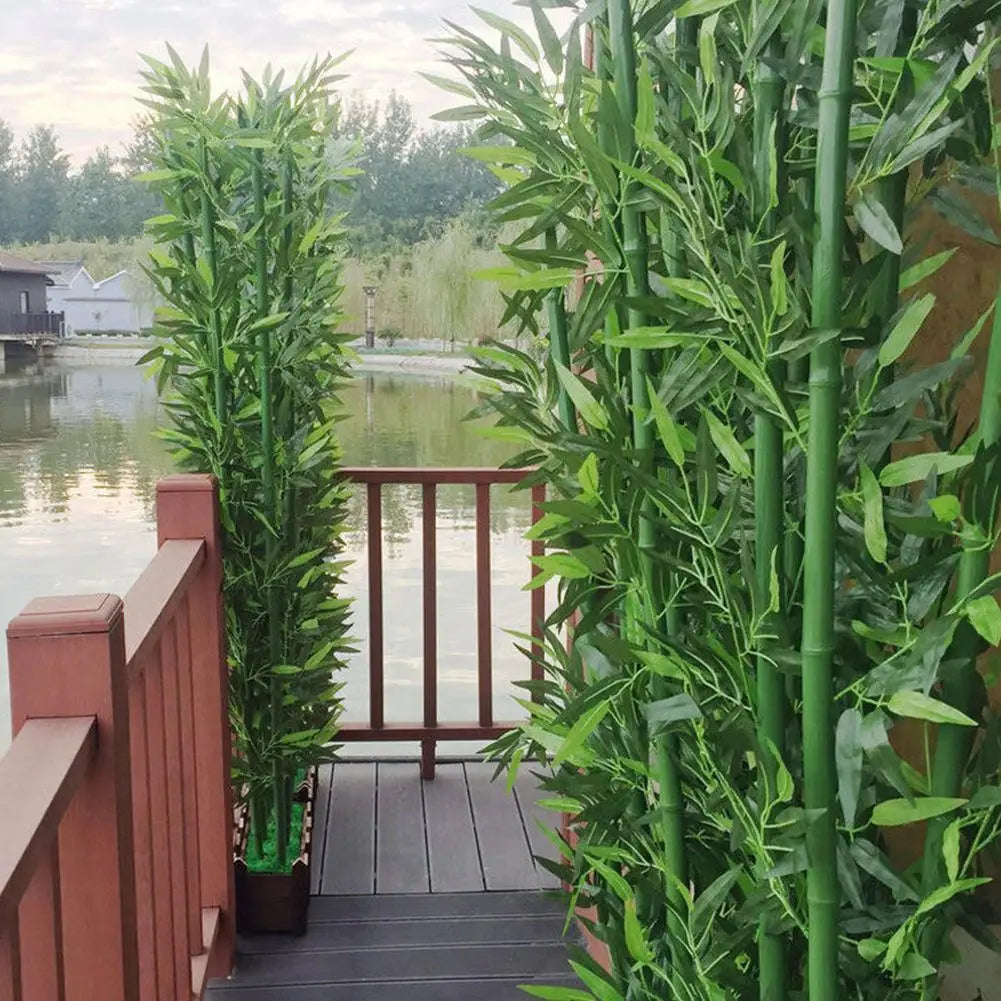 10Pcs Artificial Green Bamboo Leaves Ornaments Fake Plants Greenery Leaves for Wedding Home Hotel Office Party Decoration