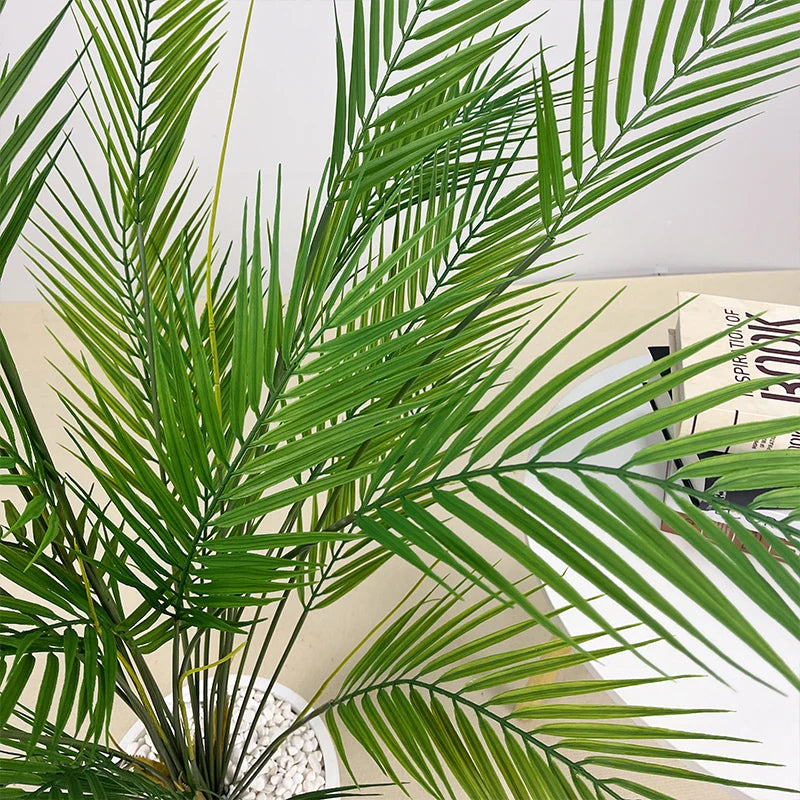 120cm Large Artificial Palm Fake Plants Branch Real Touch Palm Leaves Tropical Plants Branches for Home Office Indoor Decoration