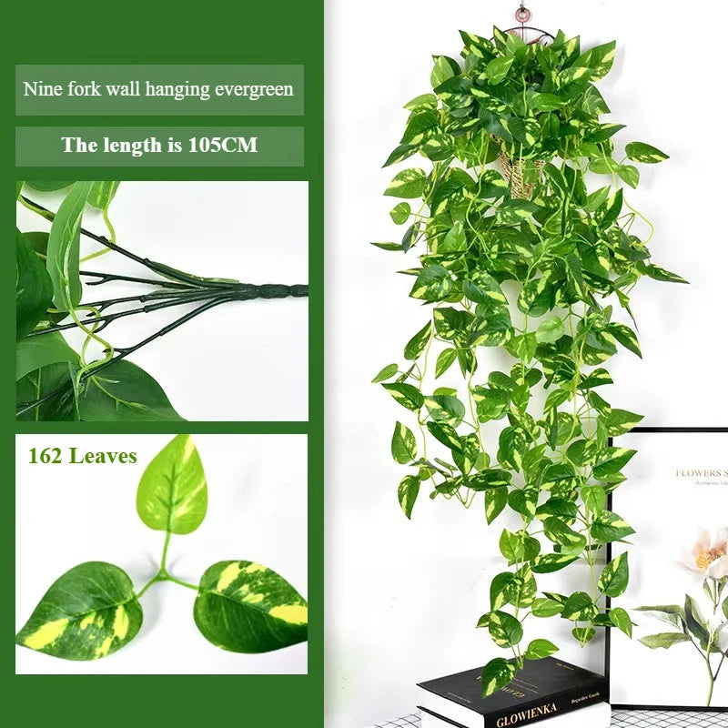 105cm Artificial Vine Plants Green Ivy Non-fading Rattan Hanging Wall Doors To Decorate Outdoor Garden Party Decorations