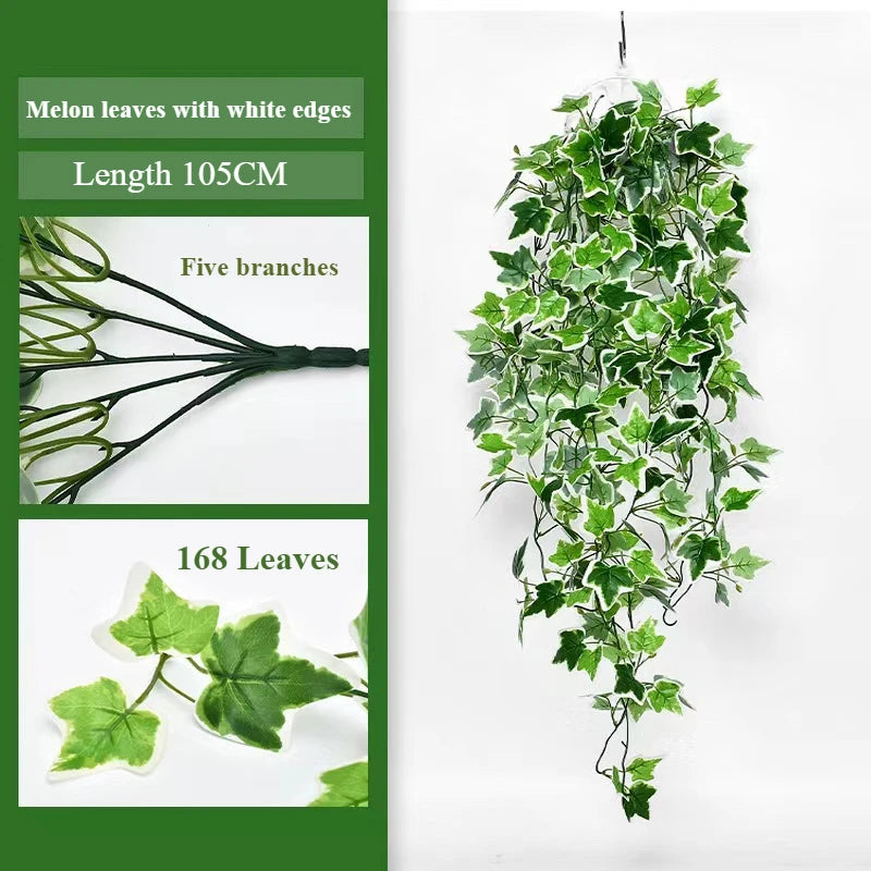105cm Artificial Vine Plants Green Ivy Non-fading Rattan Hanging Wall Doors To Decorate Outdoor Garden Party Decorations