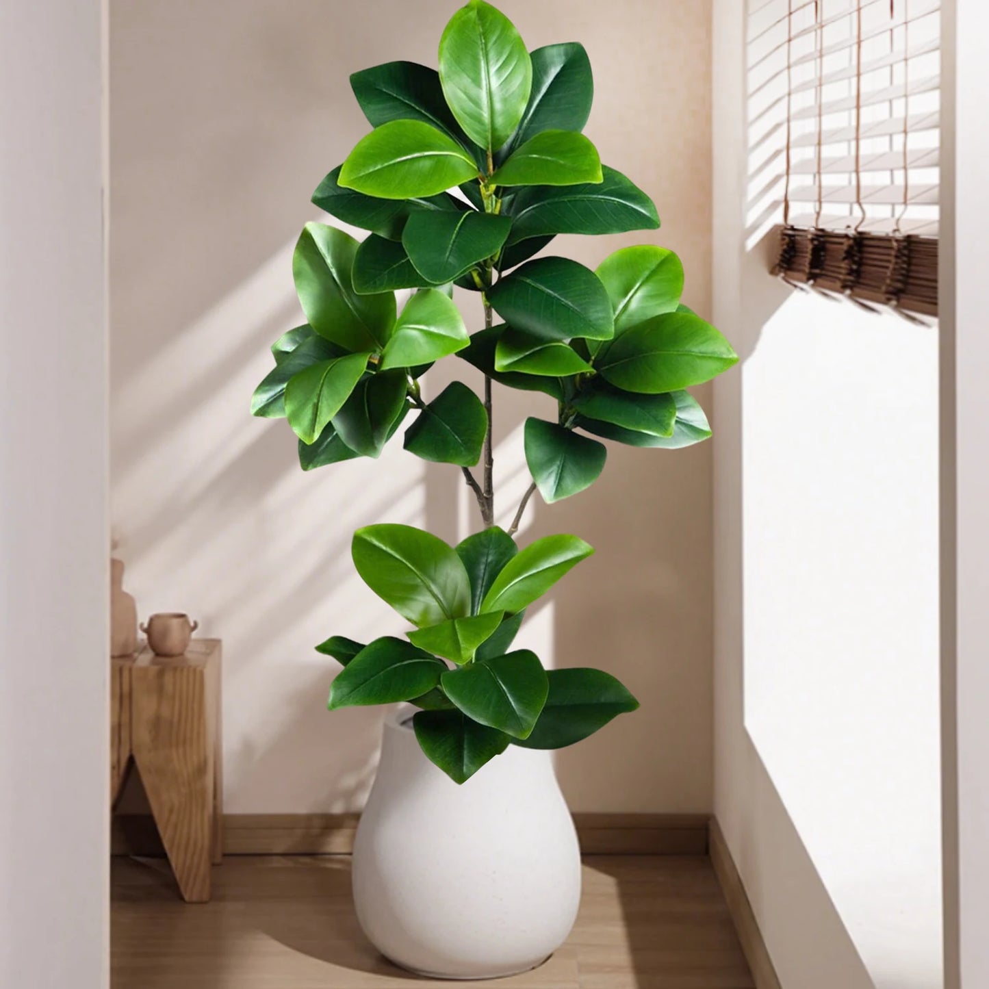 76-135cm(53.1in) Artificial Ficus Tree Moraceae Plants Tropical Banyan Leaves For Indoor Outdoor Office Room Farmhouse Bonsai