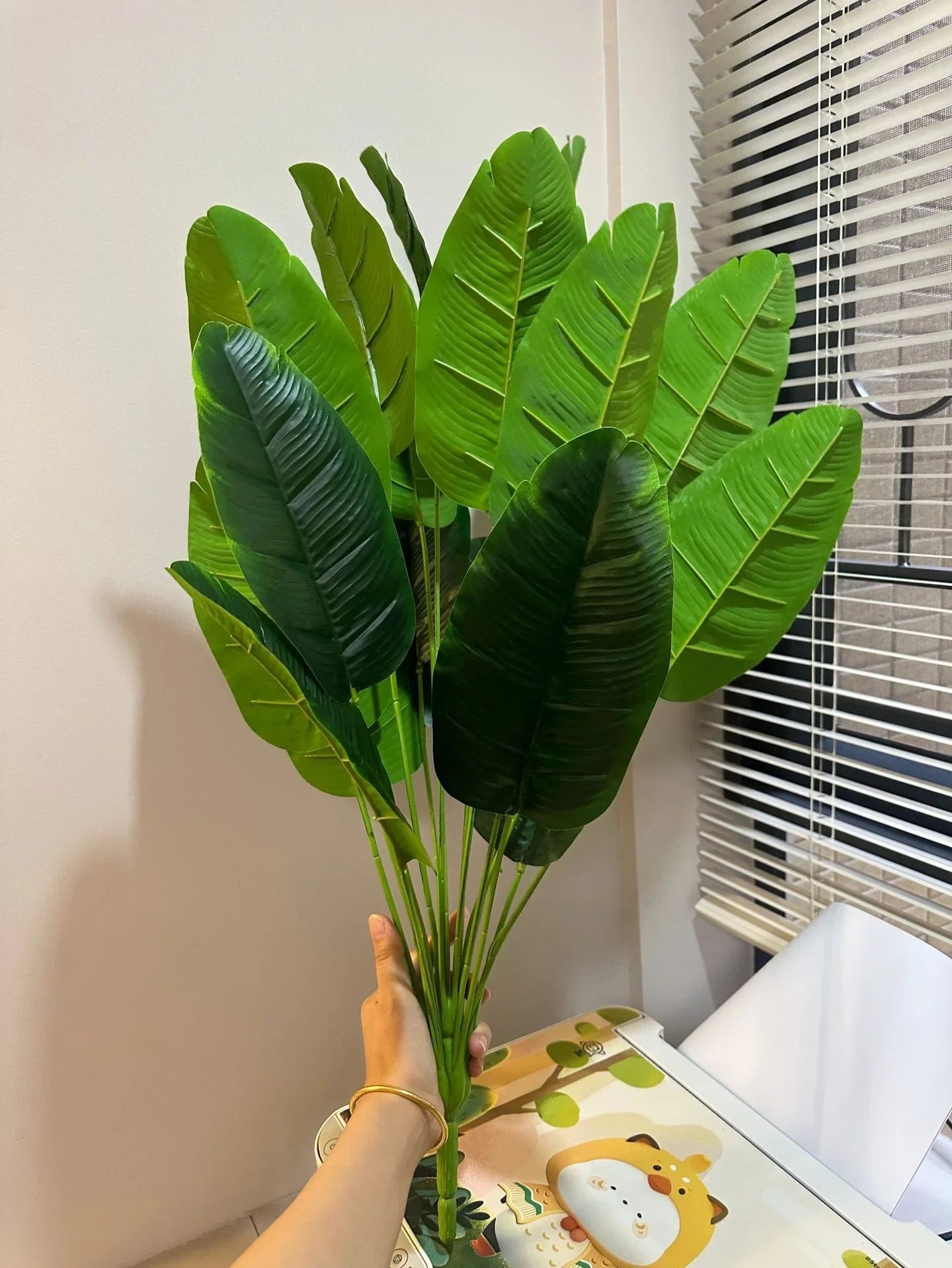 1pc 18 Leaves Artificial Plants Large Tropical Palm Tree Fake Banana Plants Leaves Real Touch for Home Garden Party Decor 2025