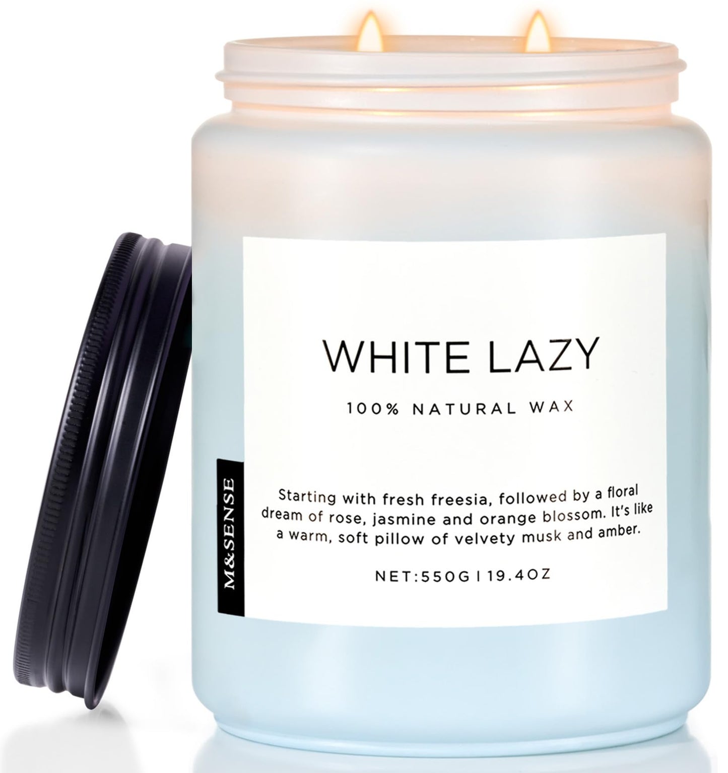 M&SENSE Mango Pineapple Scented Candle, 19.4oz Non Toxic Natural Soy Wax 110 Hours Long Lasting Burn Fruit Scent Summer Gifts for Housewarming, 2 Wick Aromatherapy Candle for Women Men Family Friends