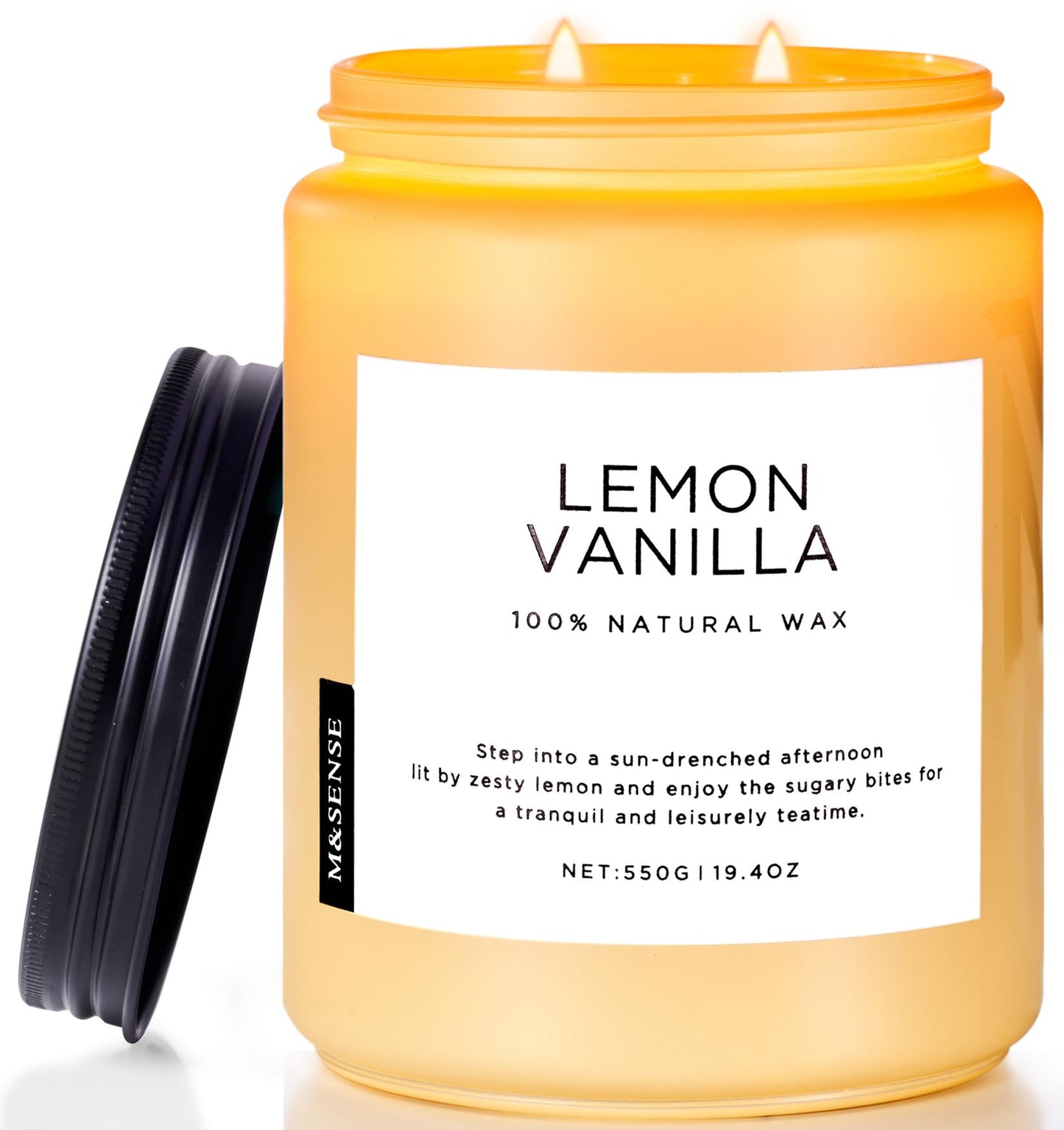 M&SENSE Mango Pineapple Scented Candle, 19.4oz Non Toxic Natural Soy Wax 110 Hours Long Lasting Burn Fruit Scent Summer Gifts for Housewarming, 2 Wick Aromatherapy Candle for Women Men Family Friends