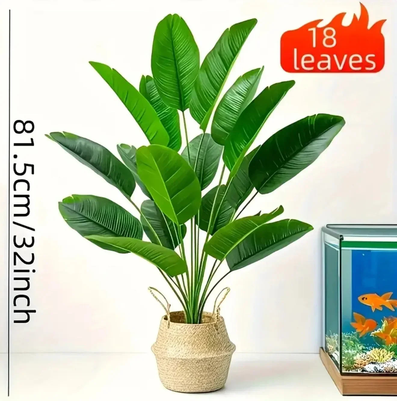 1pc 18 Leaves Artificial Plants Large Tropical Palm Tree Fake Banana Plants Leaves Real Touch for Home Garden Party Decor 2025