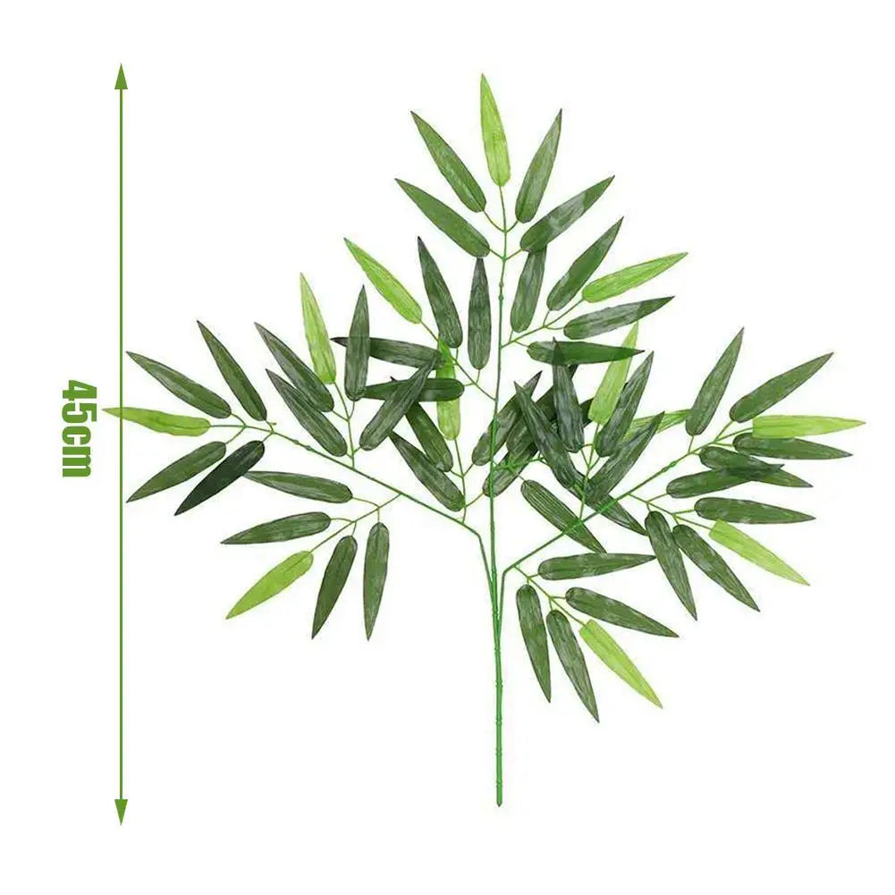 10Pcs Artificial Green Bamboo Leaves Ornaments Fake Plants Greenery Leaves for Wedding Home Hotel Office Party Decoration