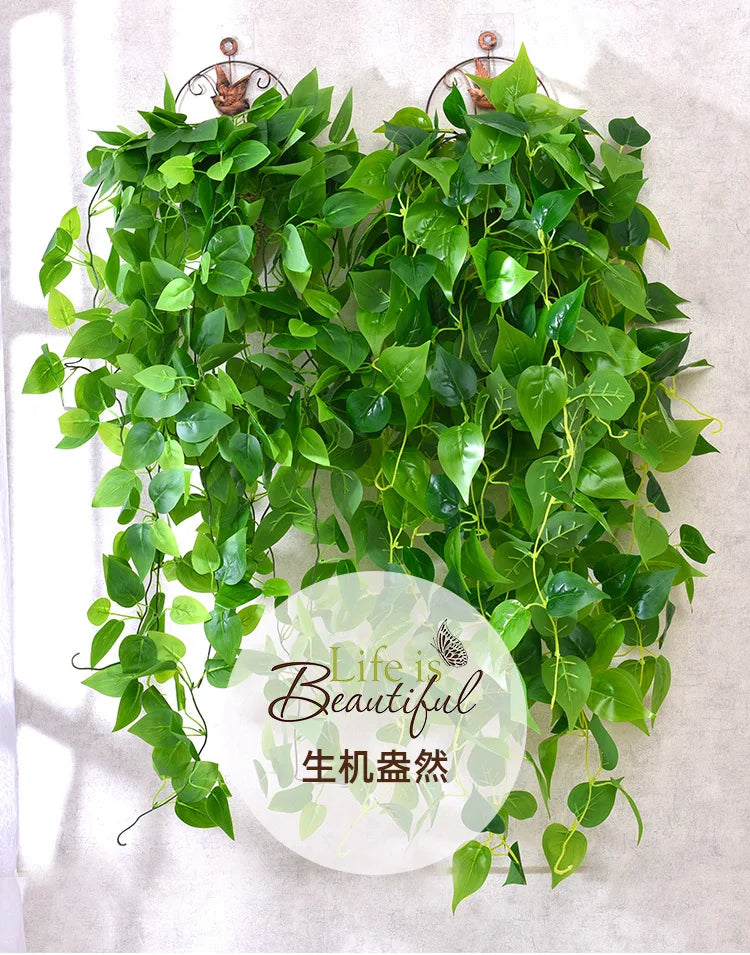 105cm Artificial Vine Plants Green Ivy Non-fading Rattan Hanging Wall Doors To Decorate Outdoor Garden Party Decorations