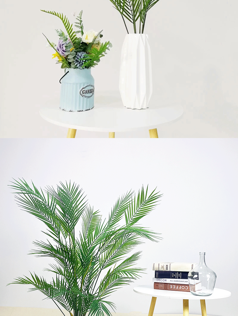 120cm Large Artificial Palm Fake Plants Branch Real Touch Palm Leaves Tropical Plants Branches for Home Office Indoor Decoration