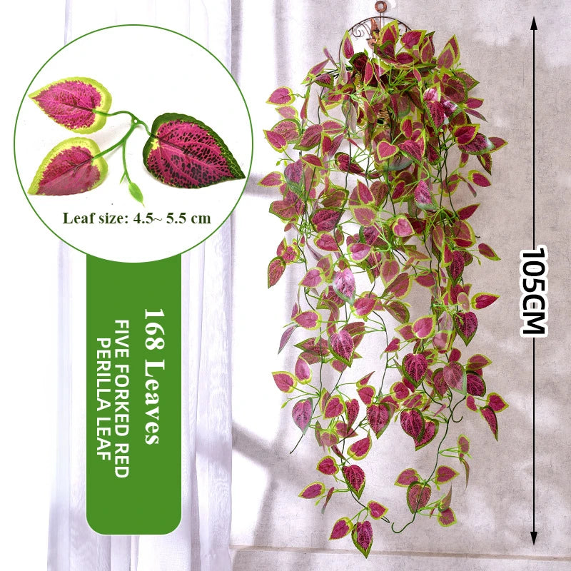 105cm Artificial Vine Plants Green Ivy Non-fading Rattan Hanging Wall Doors To Decorate Outdoor Garden Party Decorations