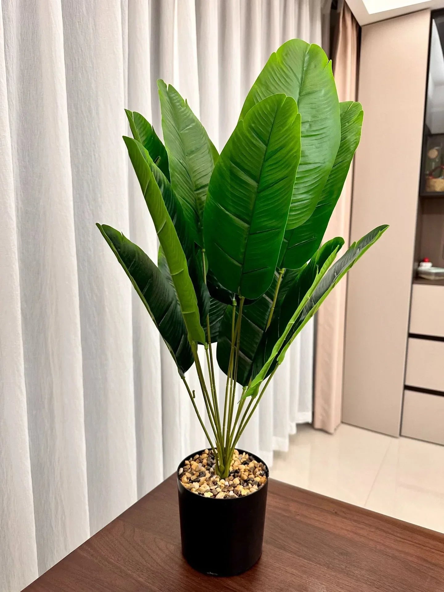1pc 18 Leaves Artificial Plants Large Tropical Palm Tree Fake Banana Plants Leaves Real Touch for Home Garden Party Decor 2025