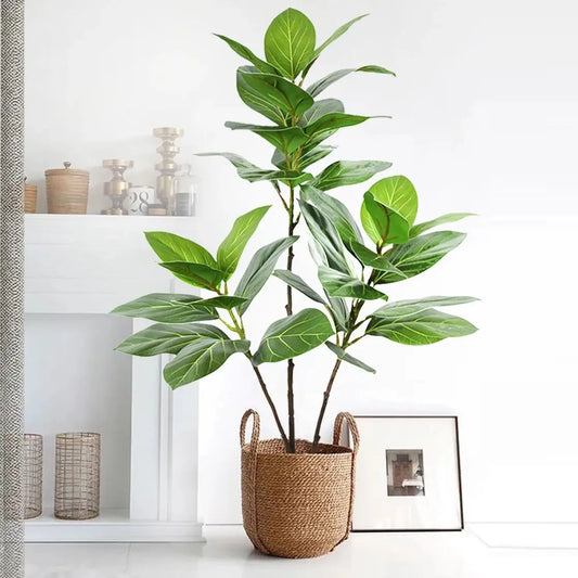 76-135cm（53.1in） Artificial Ficus Tree Moraceae Plants Tropical Banyan Leaves For Indoor Outdoor Office Room Farmhouse Bonsai