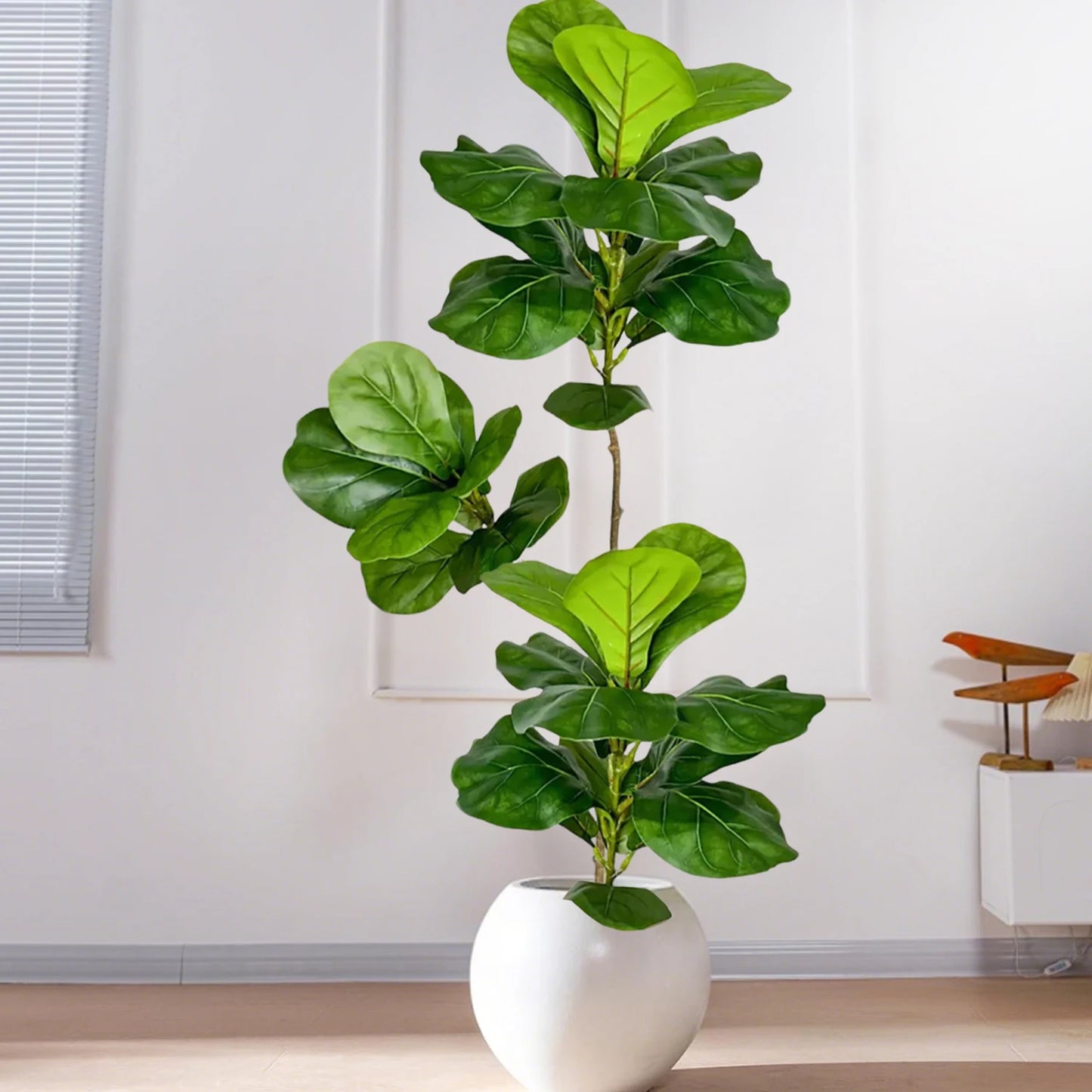 76-135cm（53.1in） Artificial Ficus Tree Moraceae Plants Tropical Banyan Leaves For Indoor Outdoor Office Room Farmhouse Bonsai