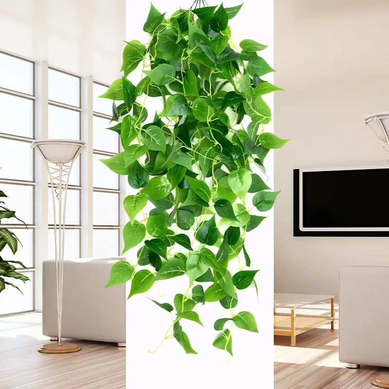 105cm Artificial Vine Plants Green Ivy Non-fading Rattan Hanging Wall Doors To Decorate Outdoor Garden Party Decorations