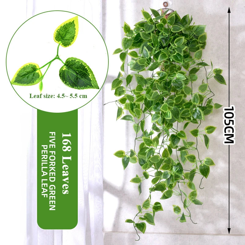 105cm Artificial Vine Plants Green Ivy Non-fading Rattan Hanging Wall Doors To Decorate Outdoor Garden Party Decorations