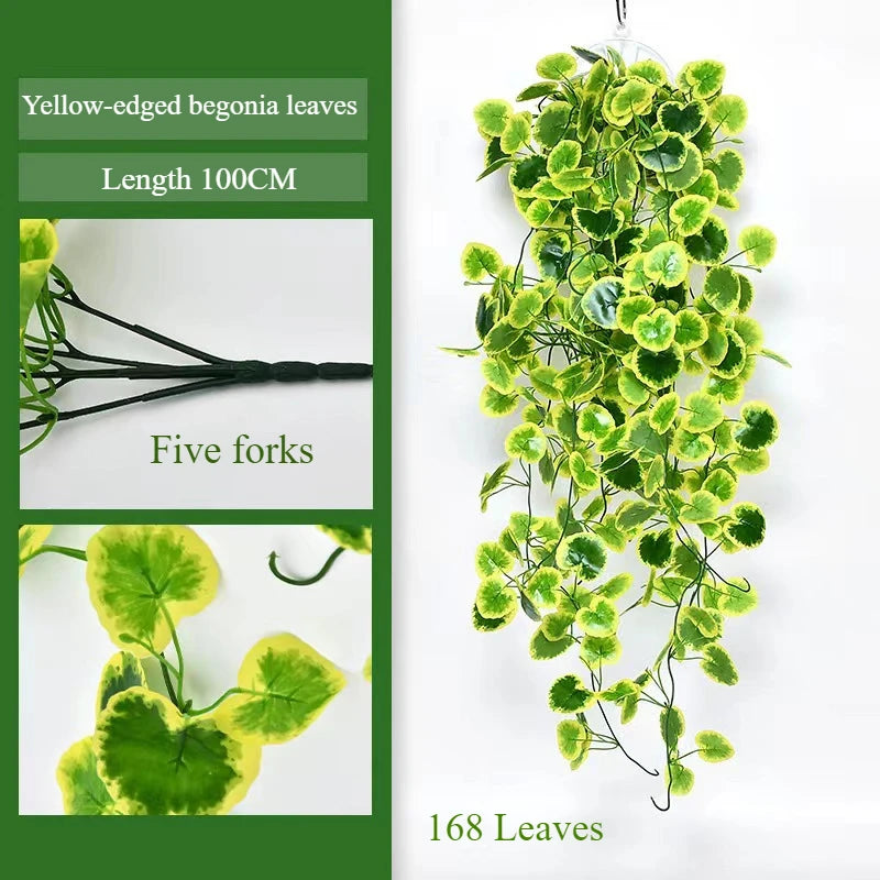 105cm Artificial Vine Plants Green Ivy Non-fading Rattan Hanging Wall Doors To Decorate Outdoor Garden Party Decorations