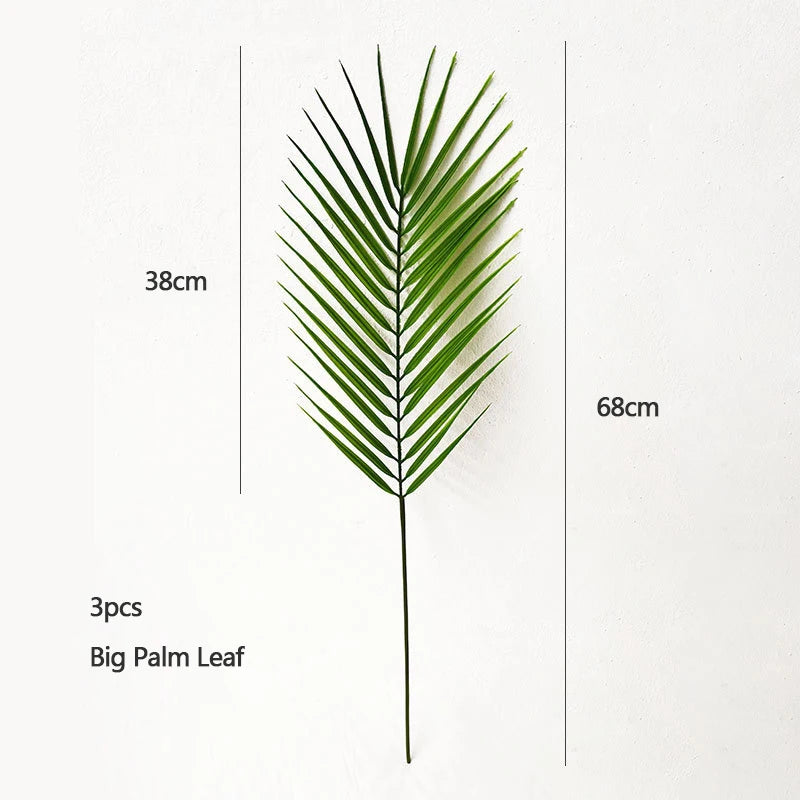 120cm Large Artificial Palm Fake Plants Branch Real Touch Palm Leaves Tropical Plants Branches for Home Office Indoor Decoration