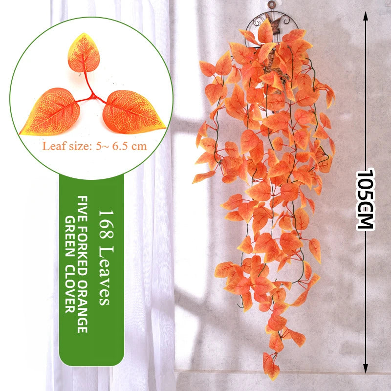 105cm Artificial Vine Plants Green Ivy Non-fading Rattan Hanging Wall Doors To Decorate Outdoor Garden Party Decorations