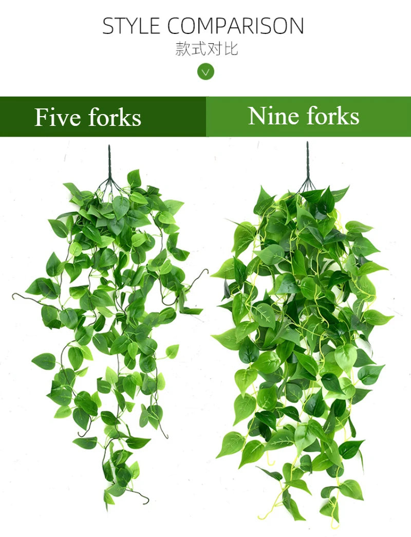 105cm Artificial Vine Plants Green Ivy Non-fading Rattan Hanging Wall Doors To Decorate Outdoor Garden Party Decorations